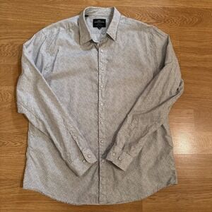 Rodd & Gunn Shirt Men's 2XL Sports Fit Blue/White Geometric Woven In Europe